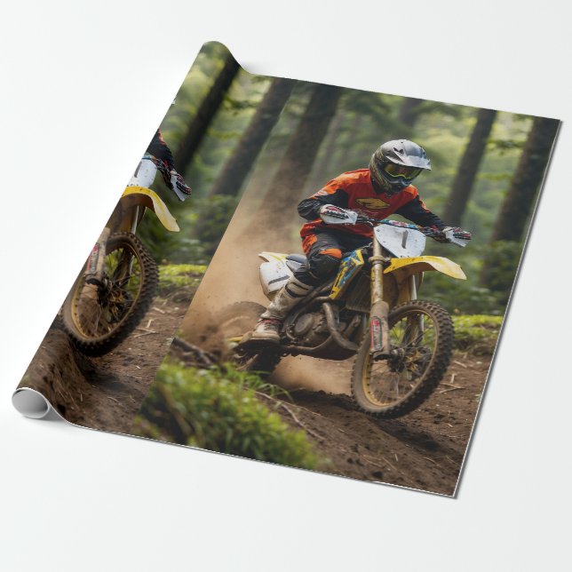 Papel De Regalo Moto-xing - Motocross Racers (Desenrollado)