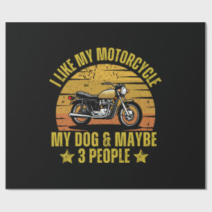 Papel De Regalo Motocicleta de perro