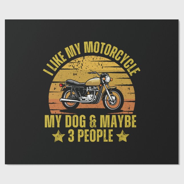 Papel De Regalo Motocicleta de perro (Superficie plana)