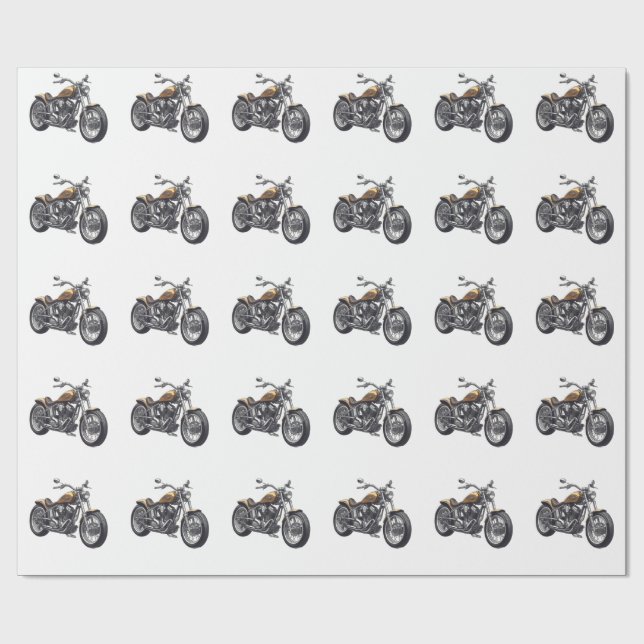 Papel De Regalo Motocicleta Gráfica (Superficie plana)