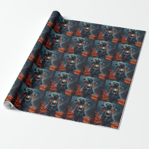 Papel De Regalo Motocicleta Pug Riding Halloween Scary