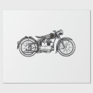 Papel De Regalo Motocicleta retro vintage _ Me encanta mi motocicl
