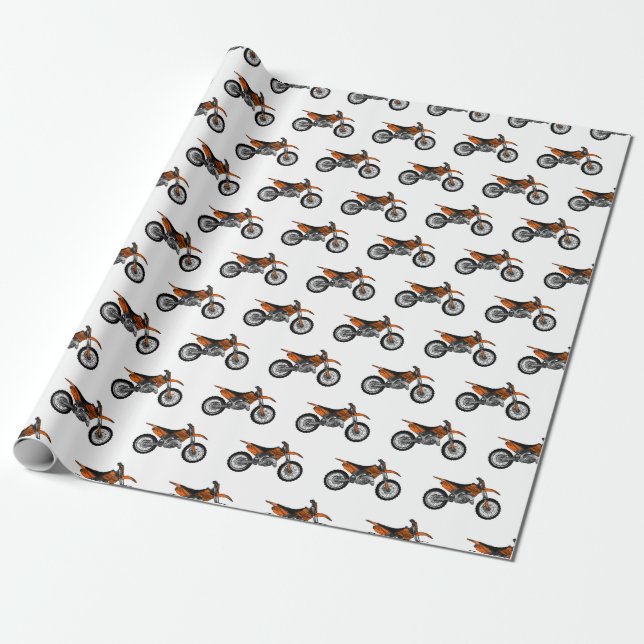 Papel De Regalo Motocicleta sucia fuera de carretera / motocross p (Desenrollado)