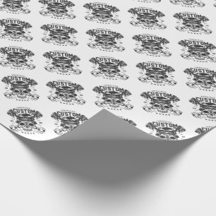 Papel De Regalo Motocicletas Personalizadas Cráneo Vikingo