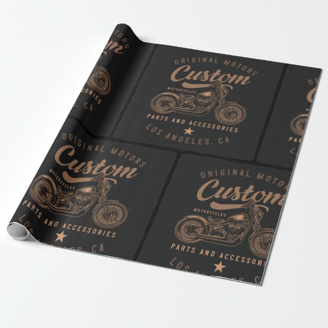Papel De Regalo Motocicletas Personalizado (Desenrollado)