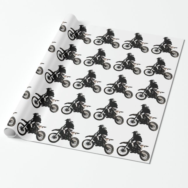 Papel De Regalo Motocross (Desenrollado)