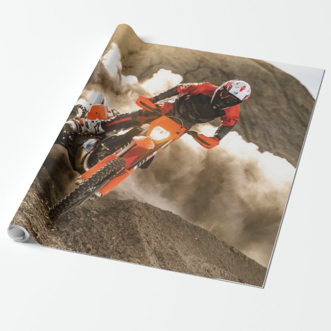 Papel De Regalo Motocross Rider (Desenrollado)