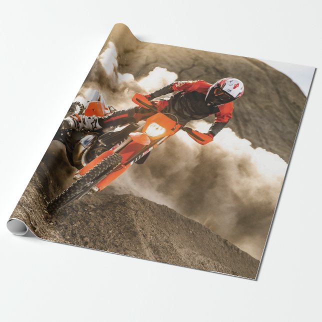 Papel De Regalo Motocross Rider (Desenrollado)