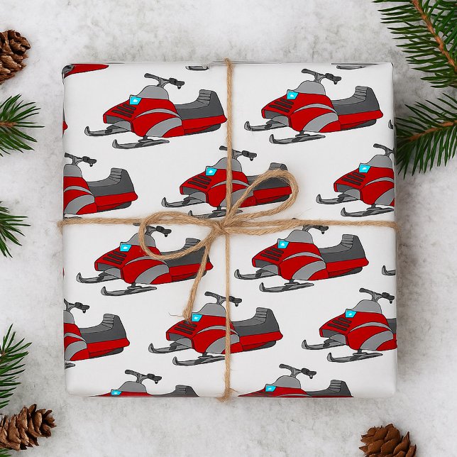 Papel De Regalo Motonieve Roja y Gris (Subido por el creador)