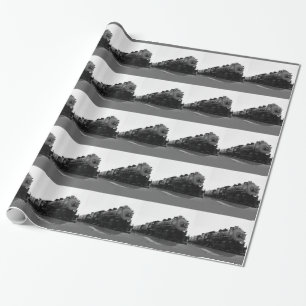 Papel De Regalo Motor de vapor blanco y negro