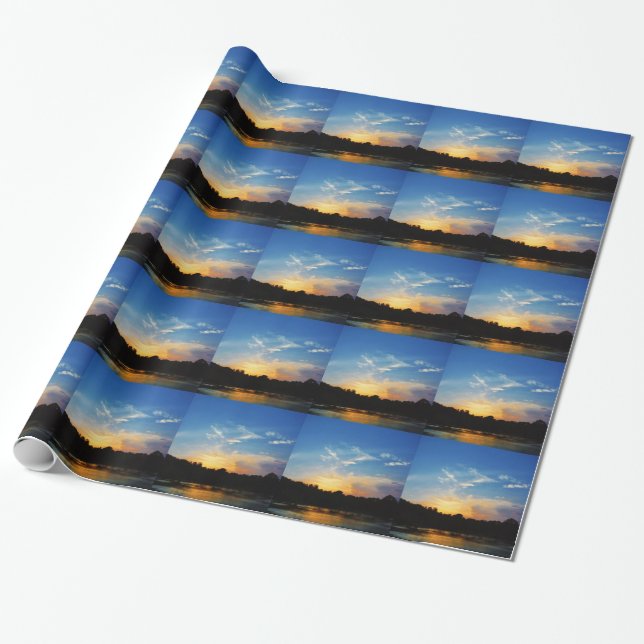 Papel De Regalo Mountain Lake Sunset (Desenrollado)