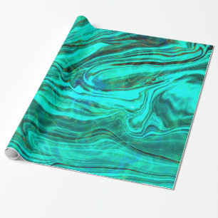 Papel De Regalo Movimiento del agua turquesa