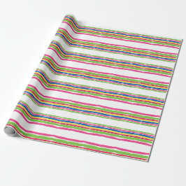 Papel De Regalo Movimientos coloridos de la acuarela, rayas del
