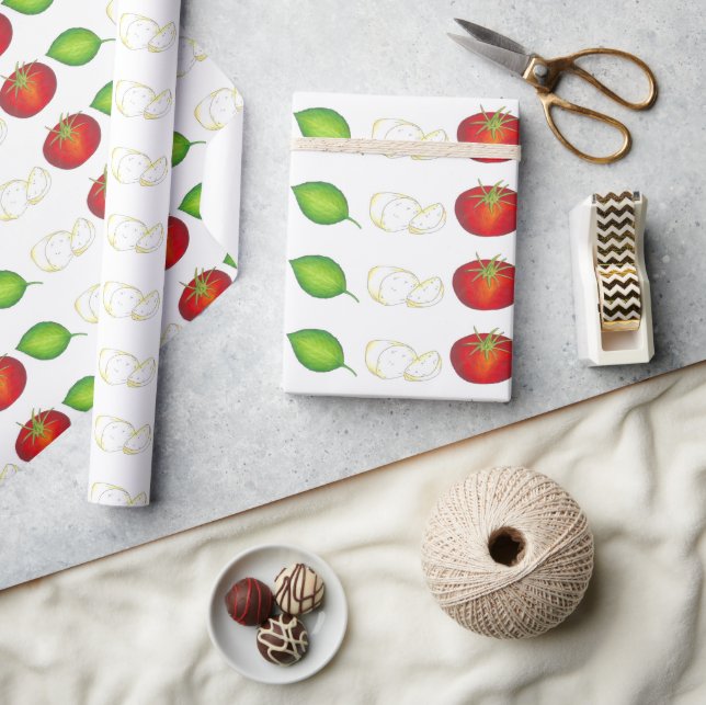 Papel De Regalo Mozzarella Tomato Basil Comida Italiana Ensalada C (Artesanía)