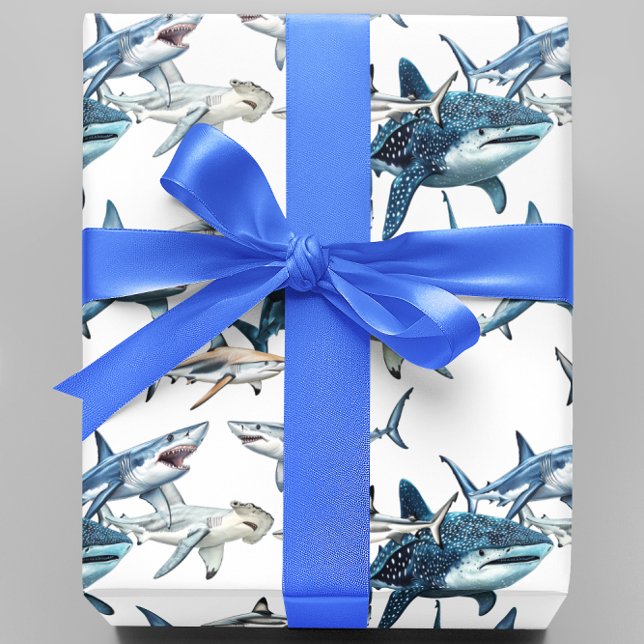 Papel De Regalo Mucha acuarela de tiburones (Subido por el creador)