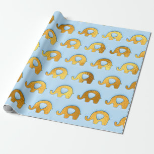 Papel De Regalo Muchacho azul blanco de Baby Shower de los
