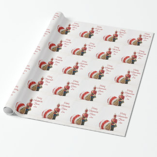 Papel De Regalo Muchacho del batería y bola del navidad