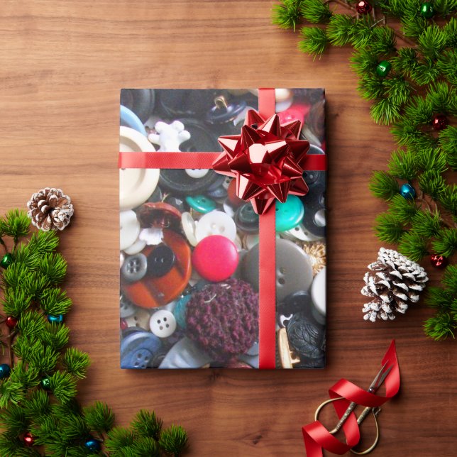 Papel De Regalo Muchos botones coloridos (Regalo de vacaciones)