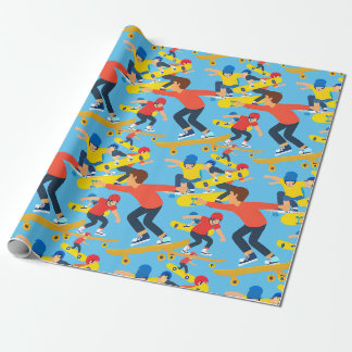 Papel De Regalo Muchos Skateboarders