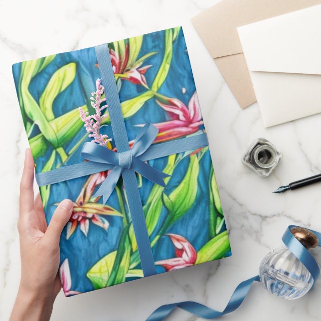 Papel De Regalo Muelle acuático Lilly patrón ininterrumpido (Regalar)