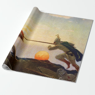 Papel De Regalo “Muerte del Rey Arturo y Sir Mordred” por NC Wyeth