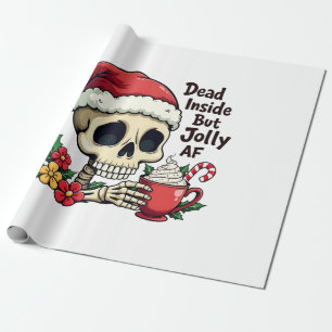 Papel De Regalo Muerto dentro pero Jolly AF Hot Cacoa Latte Xmas S