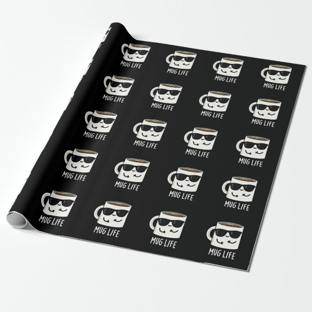 Papel De Regalo Mug Life Funny Mug Pun (Desenrollado)