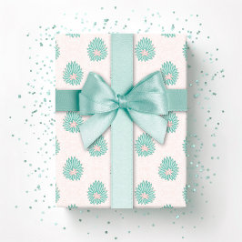 Papel De Regalo Mughal Bloom Dot in Teal and Flamingo