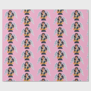 Papel De Regalo Mujer adorable ángel con alas abiertas y espada