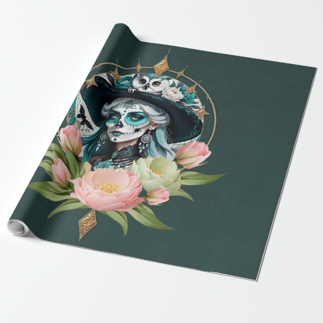 Papel De Regalo Mujer asombrosa con un impresionante maquillaje de (Desenrollado)