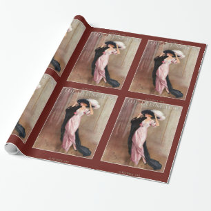 Papel De Regalo Mujer atractiva de Edwardian del vintage en