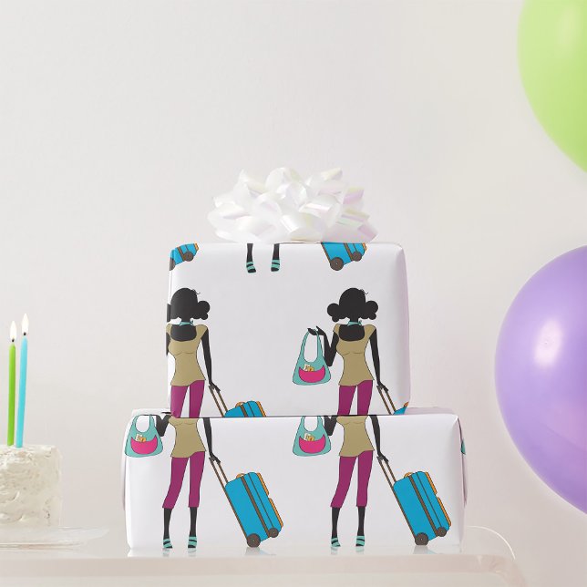 Papel De Regalo Mujer Con Maleta (Subido por el creador)