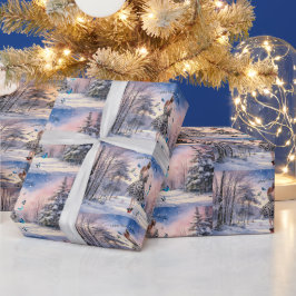 Papel De Regalo Mujer con Navidades de mariposas saluda en 1950