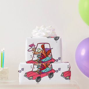 Papel De Regalo Mujer con rabia en la carretera conduciendo un coc