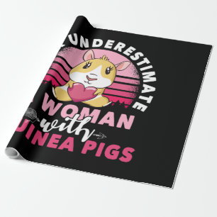 Papel De Regalo Mujer con un cerdo guineano Cavy Roddent