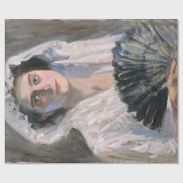 Papel De Regalo Mujer elegante con ventilador negro (Fujishima Tak