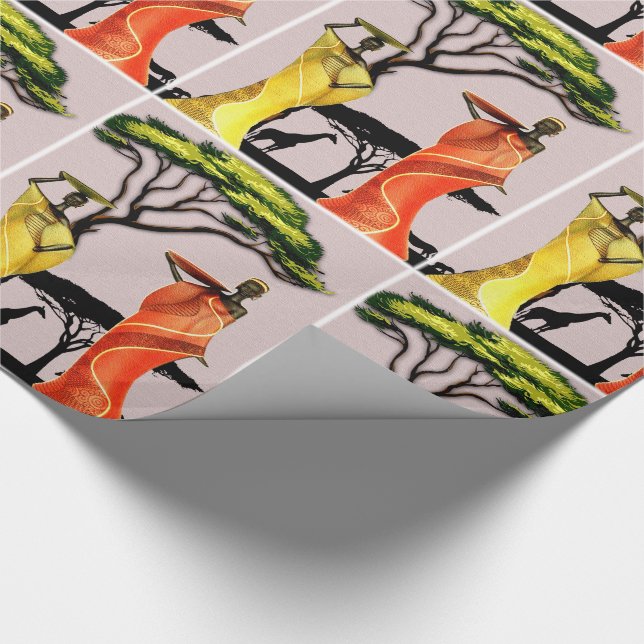 Papel De Regalo Mujer en el jardín (Esquina)