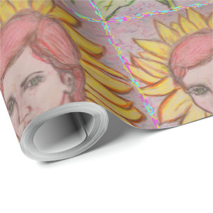 Papel De Regalo Mujer girasol