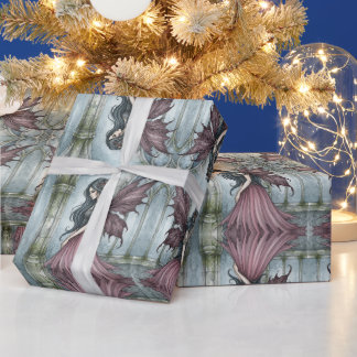Papel De Regalo Mujer Hada Alas Rosadas Encantada