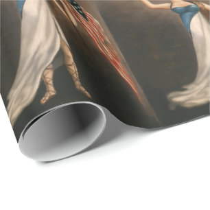 Papel De Regalo Mujer liberal águila bandera estadounidense pintur