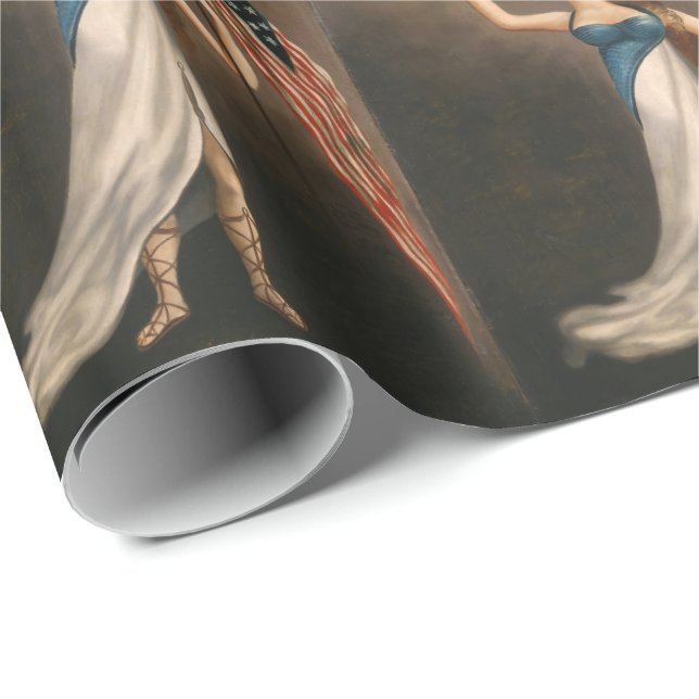 Papel De Regalo Mujer liberal águila bandera estadounidense pintur (Esquina del rollo)