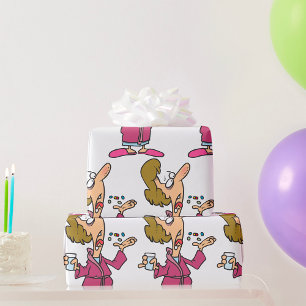 Papel De Regalo Mujer Tomando píldoras
