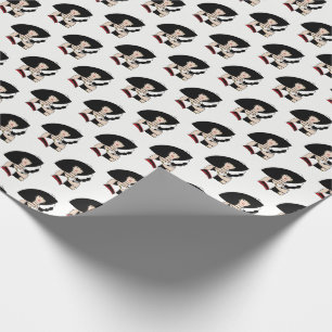 Papel De Regalo Mujer Vintage Art Deco con sombrero guantes color