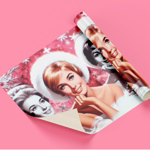 Papel De Regalo Mujer vintage de Navidad