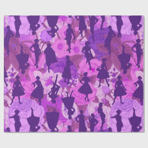 Papel De Regalo mujeres de silueta vintage de la década de 1950