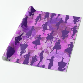 Papel De Regalo mujeres de silueta vintage de la década de 1950