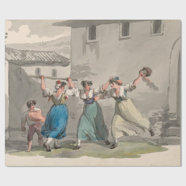Papel De Regalo Mujeres luchando en Roma, Italia (Escena histórica (Superficie plana)