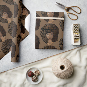 Papel De Regalo Mujeres motivadoras negras, marrón