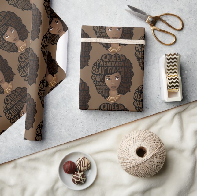 Papel De Regalo Mujeres motivadoras negras, marrón (Artesanía)
