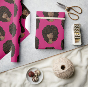 Papel De Regalo Mujeres negras motivadoras, magenta rosada